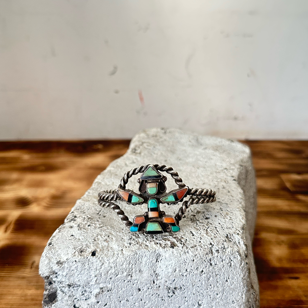 Knifewing Zuni Mosaic Bracelet 925 Sterling Silver 5.3”